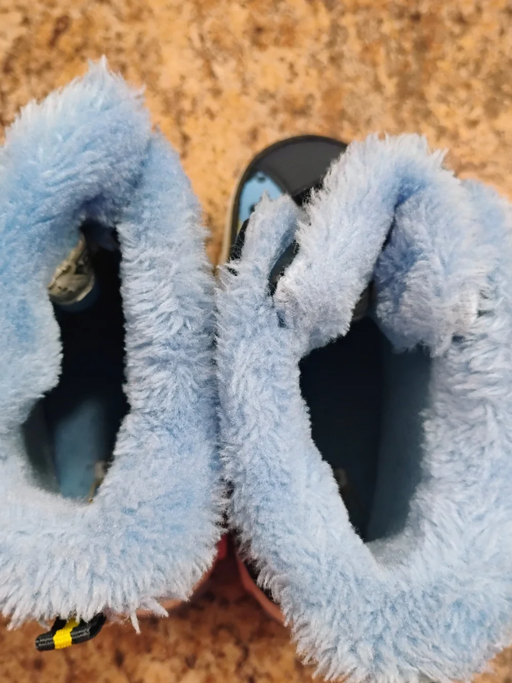 Blue Kids Winter Boots with Paw Print and Character Accents